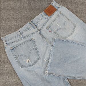 Levi’s 527 Men’s 38x30(37x26.5) Low Bootcut Jeans Y2K Distressed Raw Hem Flare